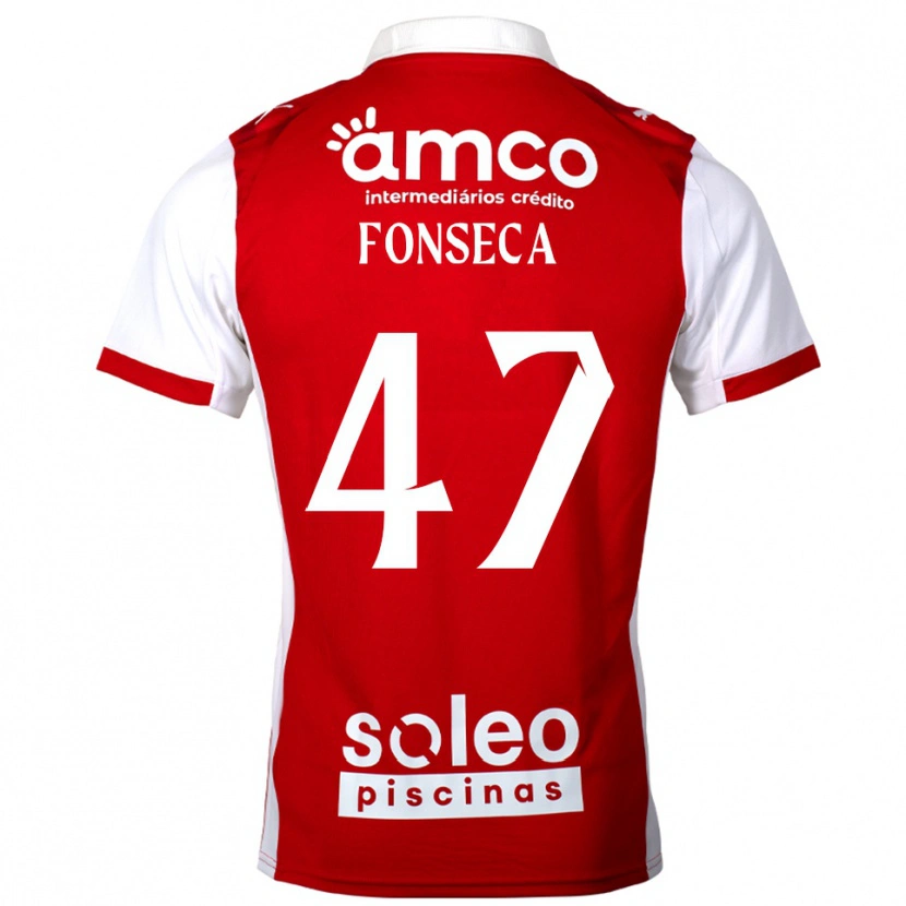 Danxen Dámské Diogo Fonseca #47 Červená Bílá Domů Hráčské Dresy 2025/26 Dres