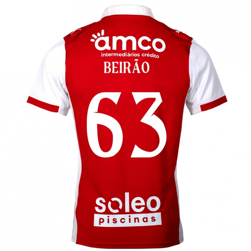 Danxen Dámské Rodrigo Beirão #63 Červená Bílá Domů Hráčské Dresy 2025/26 Dres