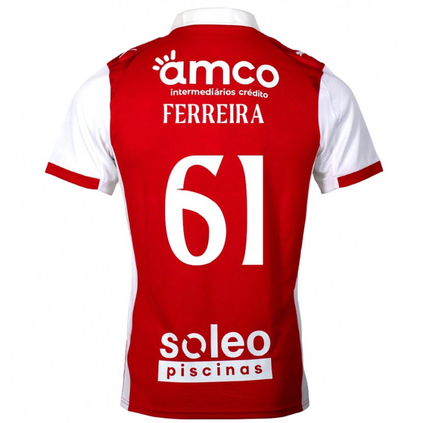 Danxen Dámské Tiago Ferreira #61 Červená Bílá Domů Hráčské Dresy 2025/26 Dres