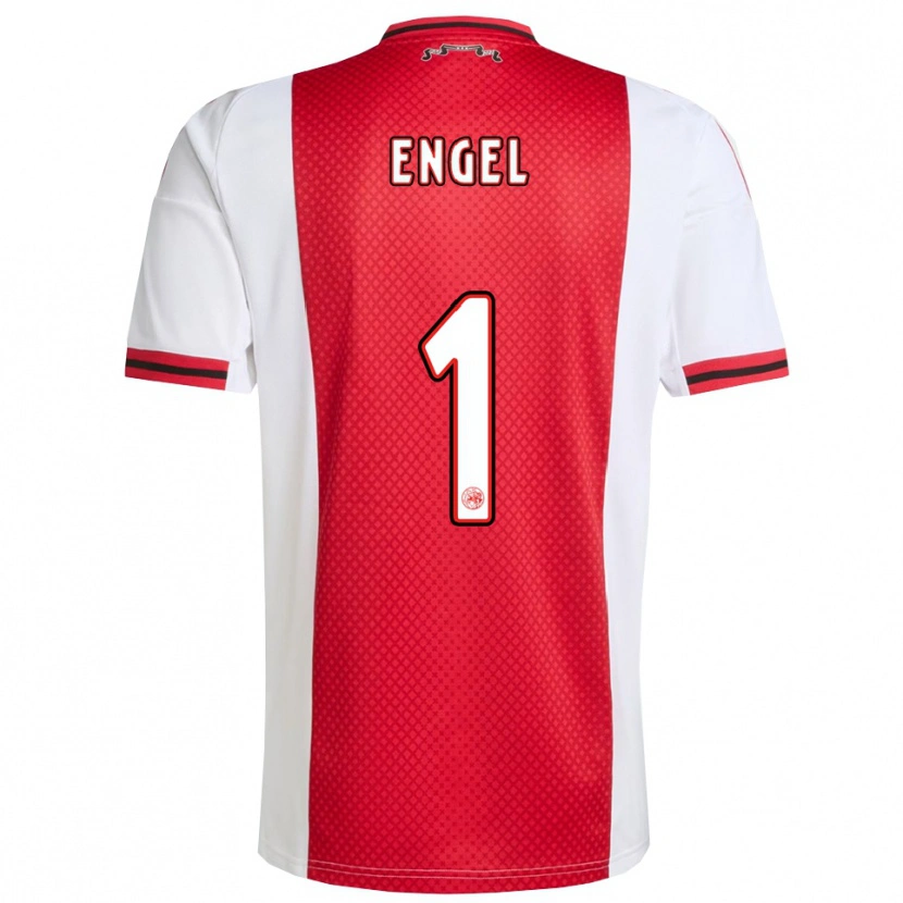 Danxen Dámské Mark Engel #1 Červená Bílá Domů Hráčské Dresy 2025/26 Dres
