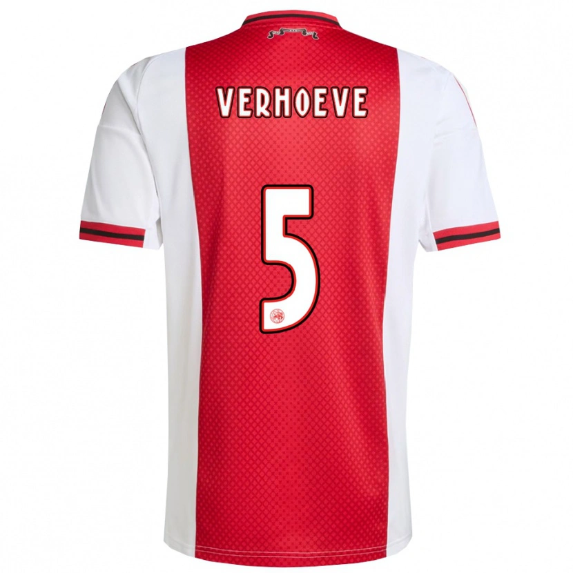 Danxen Dámské Soraya Verhoeve #5 Červená Bílá Domů Hráčské Dresy 2025/26 Dres