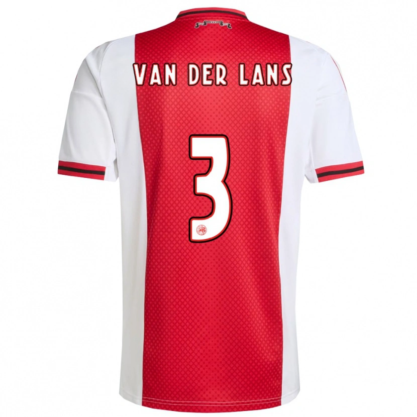 Danxen Dámské Mylo Van Der Lans #3 Červená Bílá Domů Hráčské Dresy 2025/26 Dres