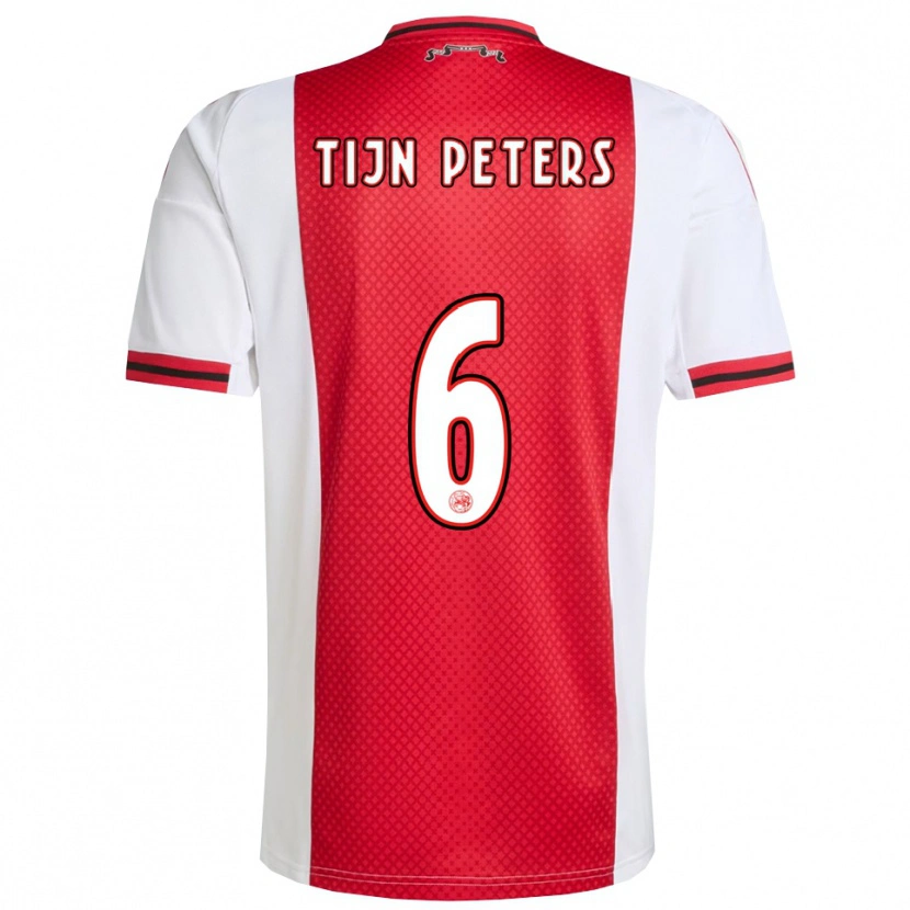 Danxen Dámské Tijn Peters #6 Červená Bílá Domů Hráčské Dresy 2025/26 Dres