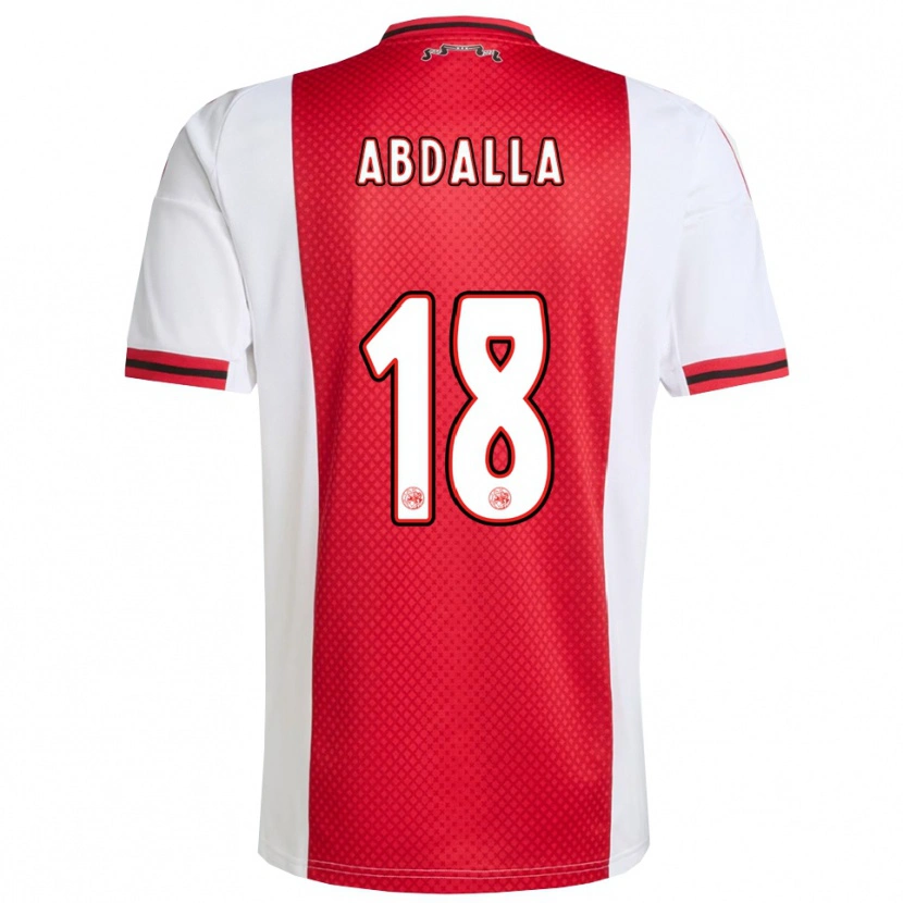 Danxen Dámské Mohamed Abdalla #18 Červená Bílá Domů Hráčské Dresy 2025/26 Dres