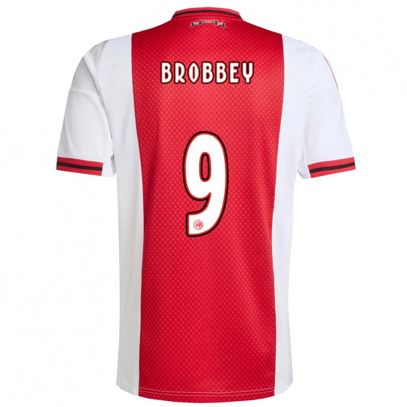 Danxen Dámské Brian Brobbey #9 Červená Bílá Domů Hráčské Dresy 2025/26 Dres