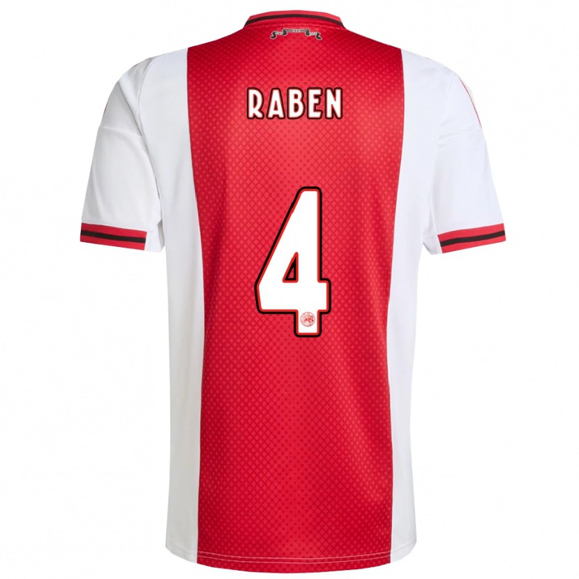 Danxen Dámské Niall Raben #4 Červená Bílá Domů Hráčské Dresy 2025/26 Dres