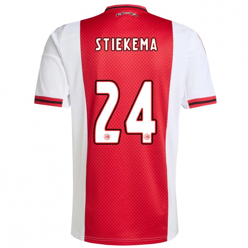 Danxen Dámské Iris Stiekema #24 Červená Bílá Domů Hráčské Dresy 2025/26 Dres