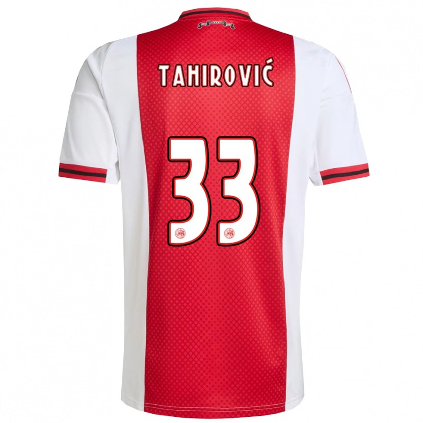 Danxen Dámské Benjamin Tahirovic #33 Červená Bílá Domů Hráčské Dresy 2025/26 Dres