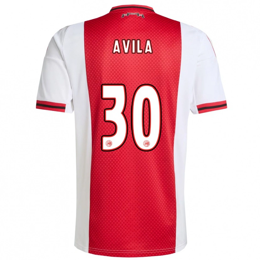 Danxen Dámské Gastón Ávila #30 Červená Bílá Domů Hráčské Dresy 2025/26 Dres