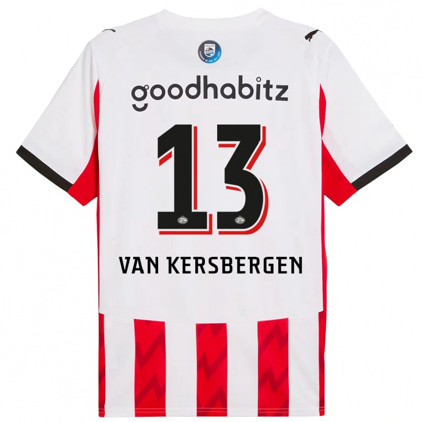 Danxen Dámské Sander Van Kersbergen #13 Červená Bílá Domů Hráčské Dresy 2025/26 Dres