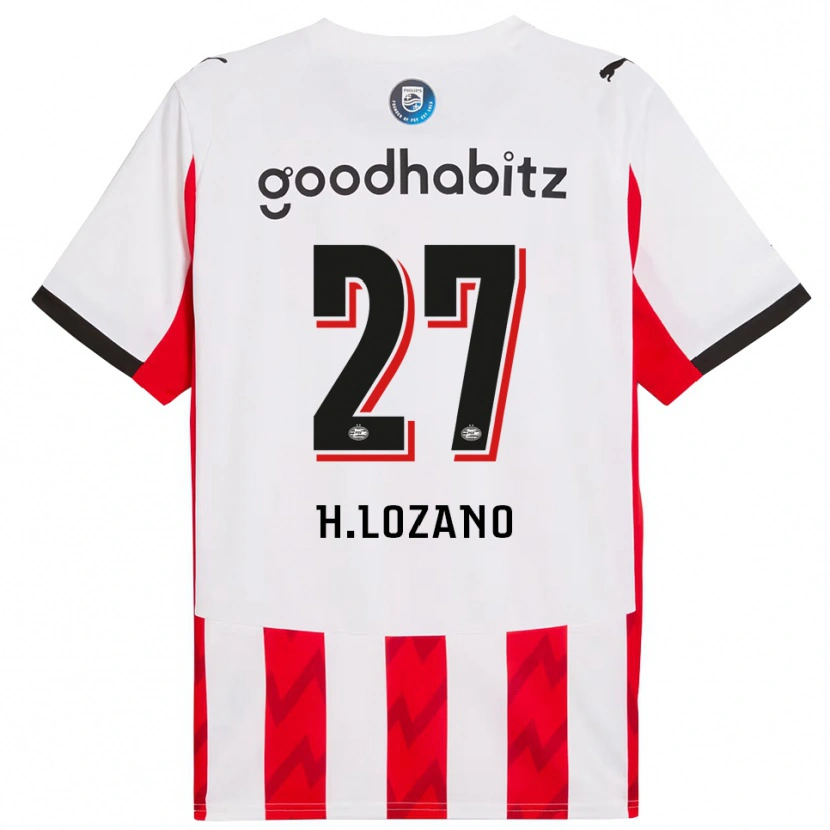 Danxen Dámské Hirving Lozano #27 Červená Bílá Domů Hráčské Dresy 2025/26 Dres