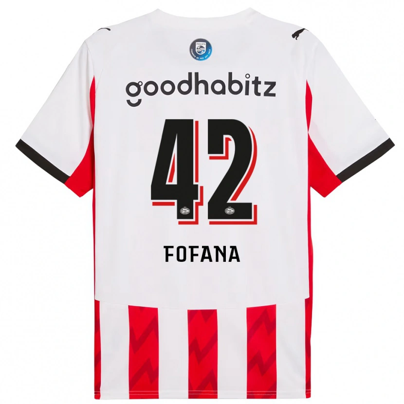 Danxen Dámské Fode Fofana #42 Červená Bílá Domů Hráčské Dresy 2025/26 Dres