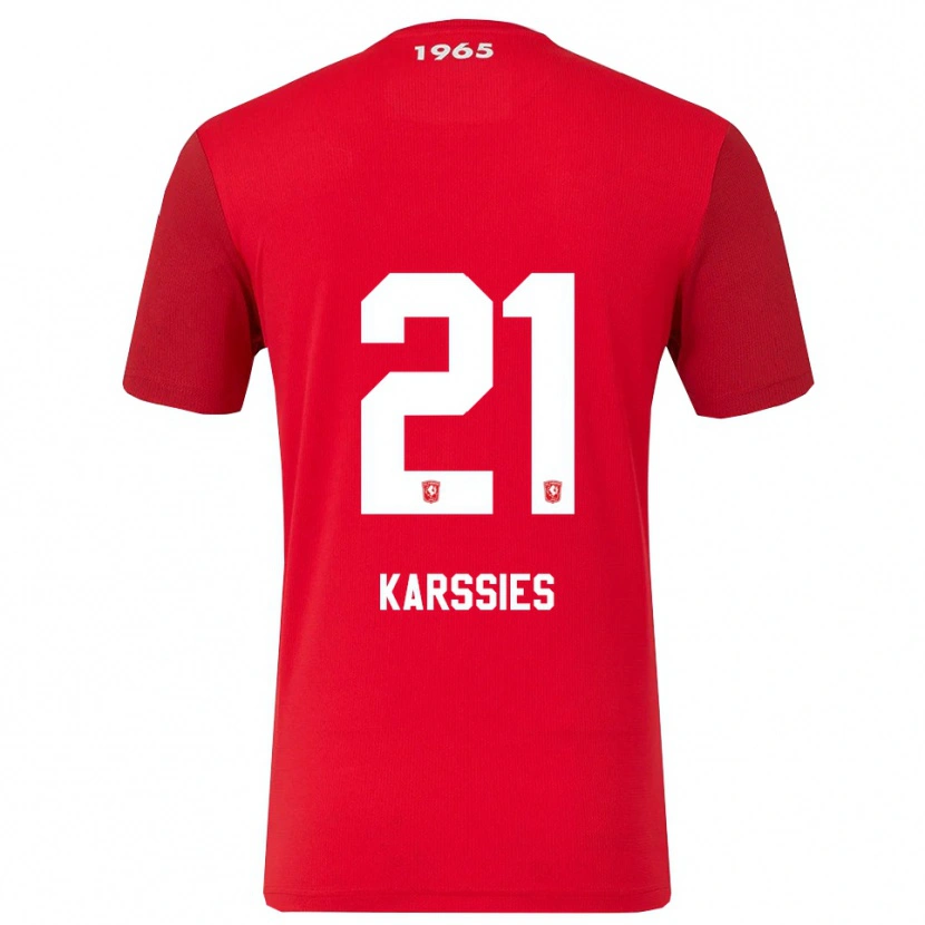 Danxen Dámské Sam Karssies #21 Červená Bílá Domů Hráčské Dresy 2025/26 Dres