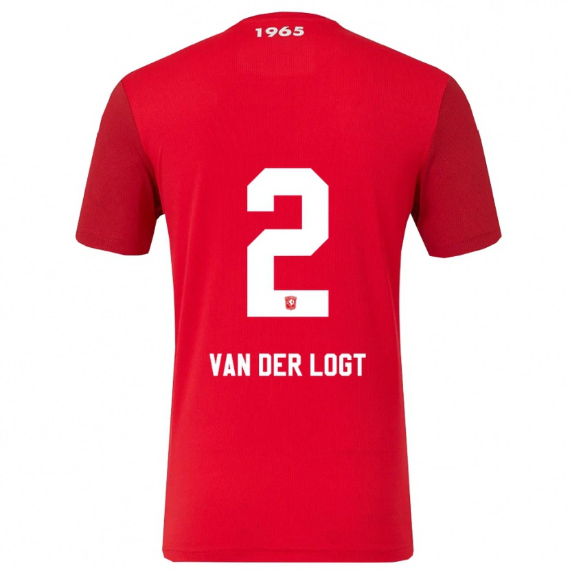 Danxen Dámské Jim Van Der Logt #2 Červená Bílá Domů Hráčské Dresy 2025/26 Dres