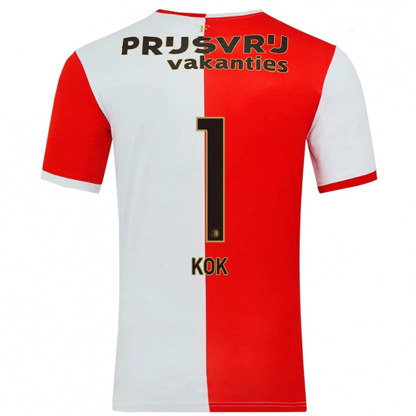 Danxen Dámské Stefan Kok #1 Červená Bílá Domů Hráčské Dresy 2025/26 Dres
