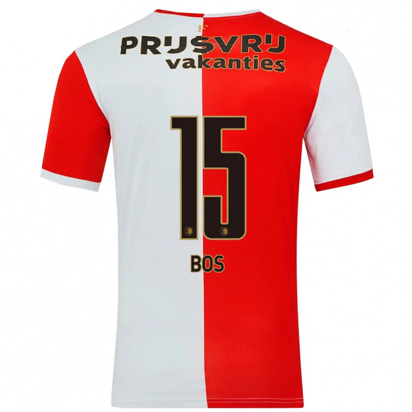 Danxen Dámské Jordan Bos #15 Červená Bílá Domů Hráčské Dresy 2025/26 Dres