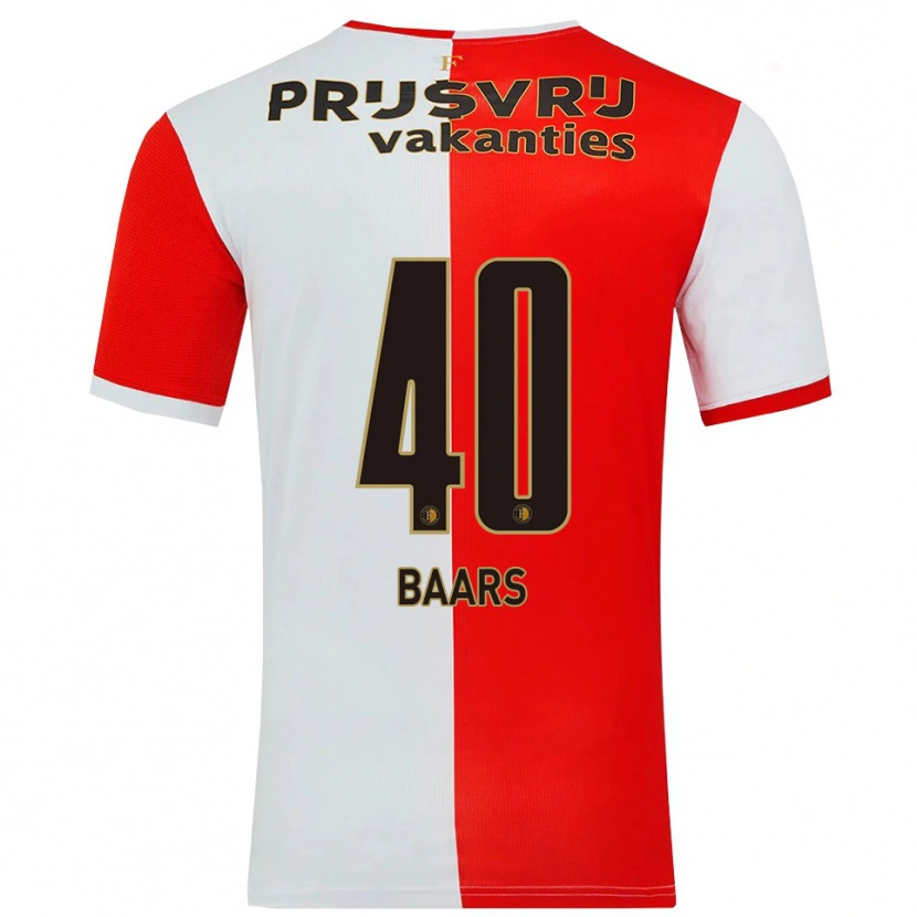 Danxen Dámské Guus Baars #40 Červená Bílá Domů Hráčské Dresy 2025/26 Dres