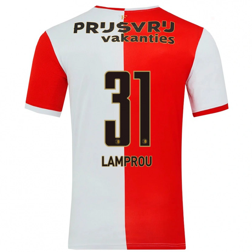 Danxen Dámské Kostas Lamprou #31 Červená Bílá Domů Hráčské Dresy 2025/26 Dres