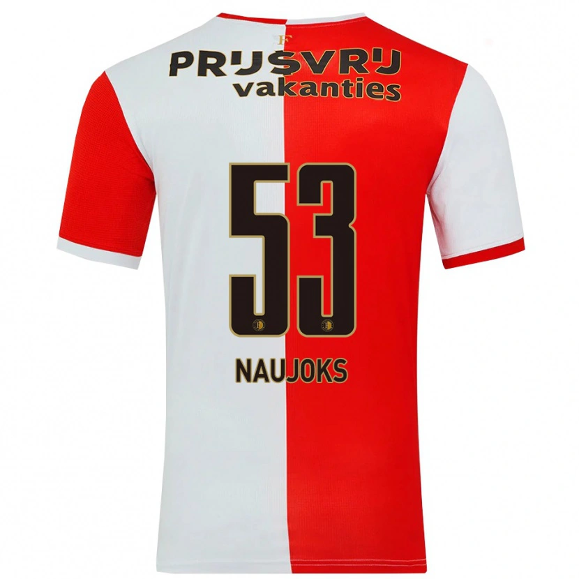 Danxen Dámské Noah Naujoks #53 Červená Bílá Domů Hráčské Dresy 2025/26 Dres