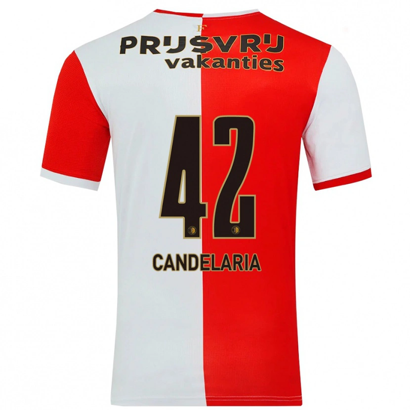 Danxen Dámské Jayden Candelaria #42 Červená Bílá Domů Hráčské Dresy 2025/26 Dres