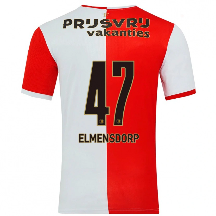 Danxen Dámské Paris Elmensdorp #47 Červená Bílá Domů Hráčské Dresy 2025/26 Dres