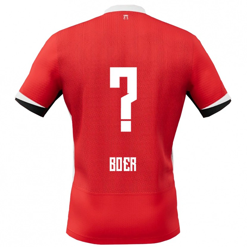 Danxen Dámské Lars Boer #0 Červená Bílá Domů Hráčské Dresy 2025/26 Dres