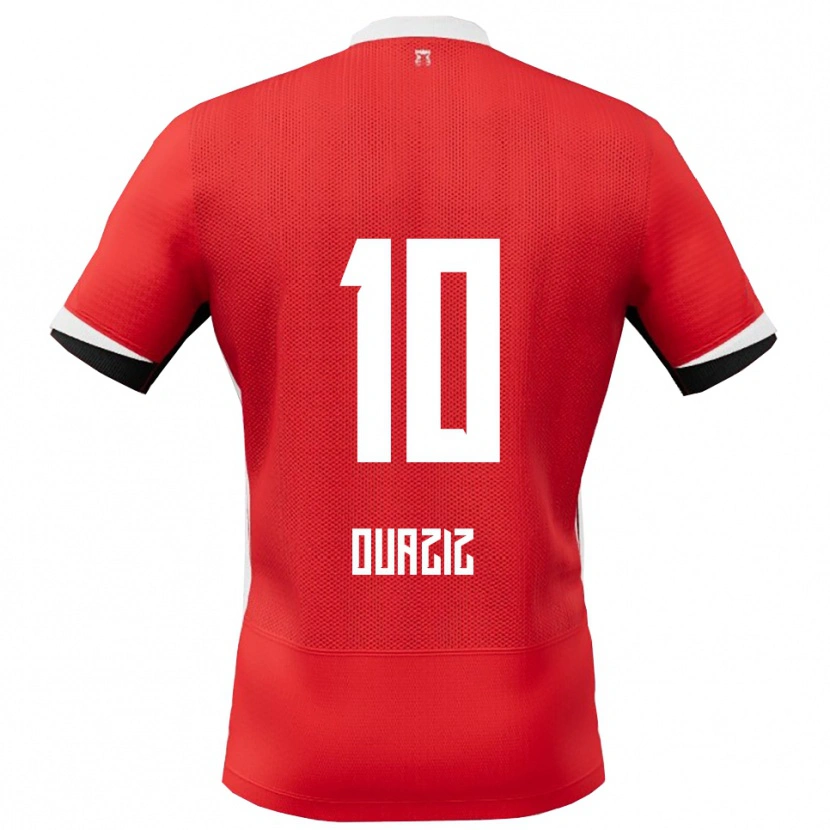 Danxen Dámské Adam Ouaziz #10 Červená Bílá Domů Hráčské Dresy 2025/26 Dres