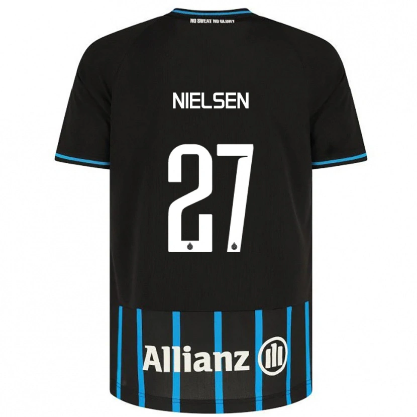 Danxen Dámské Casper Nielsen #27 Černá Modrá Domů Hráčské Dresy 2025/26 Dres