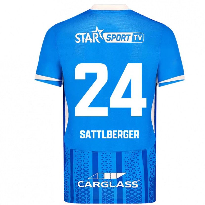 Danxen Dámské Nikolas Sattlberger #24 Modrá Bílá Domů Hráčské Dresy 2025/26 Dres