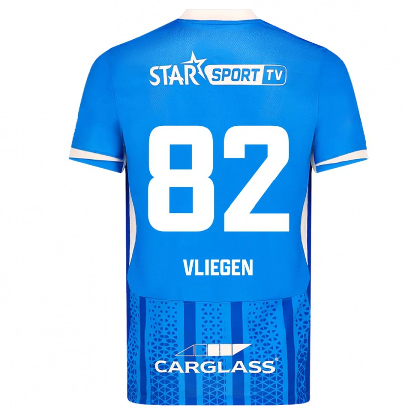 Danxen Dámské Olivier Vliegen #82 Modrá Bílá Domů Hráčské Dresy 2025/26 Dres