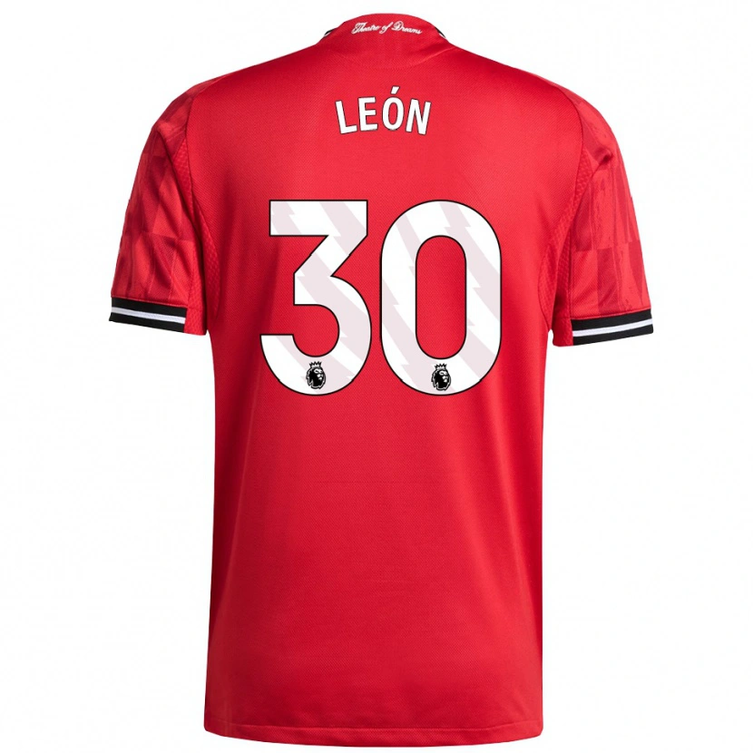 Danxen Dámské Diego León #30 Červená Černá Bílá Domů Hráčské Dresy 2025/26 Dres