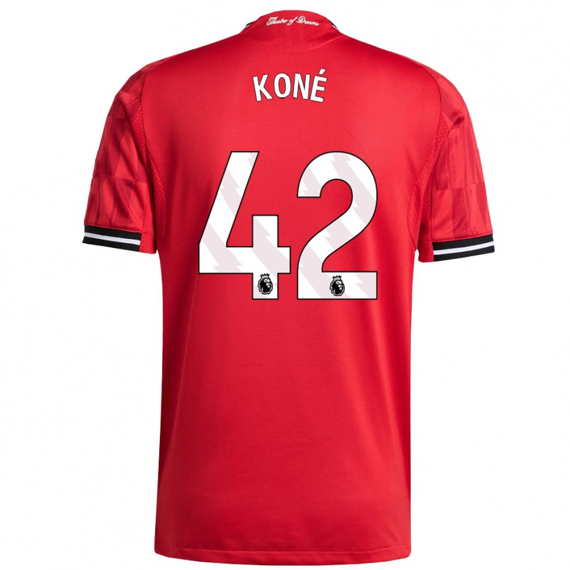 Danxen Dámské Sékou Koné #42 Červená Černá Bílá Domů Hráčské Dresy 2025/26 Dres