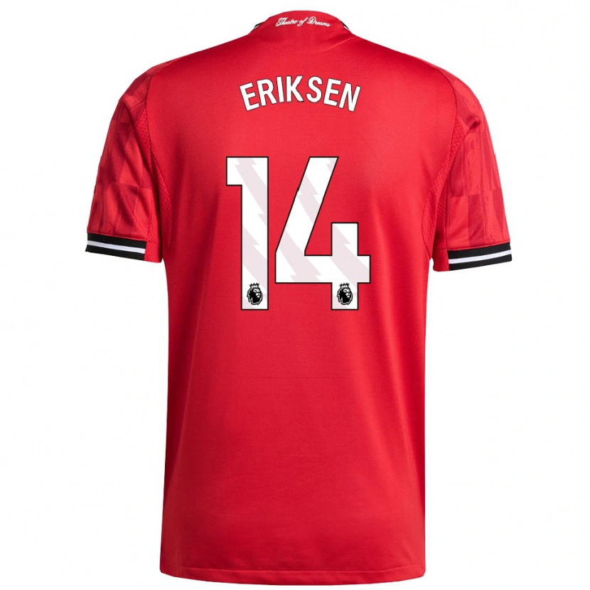 Danxen Dámské Christian Eriksen #14 Červená Černá Bílá Domů Hráčské Dresy 2025/26 Dres