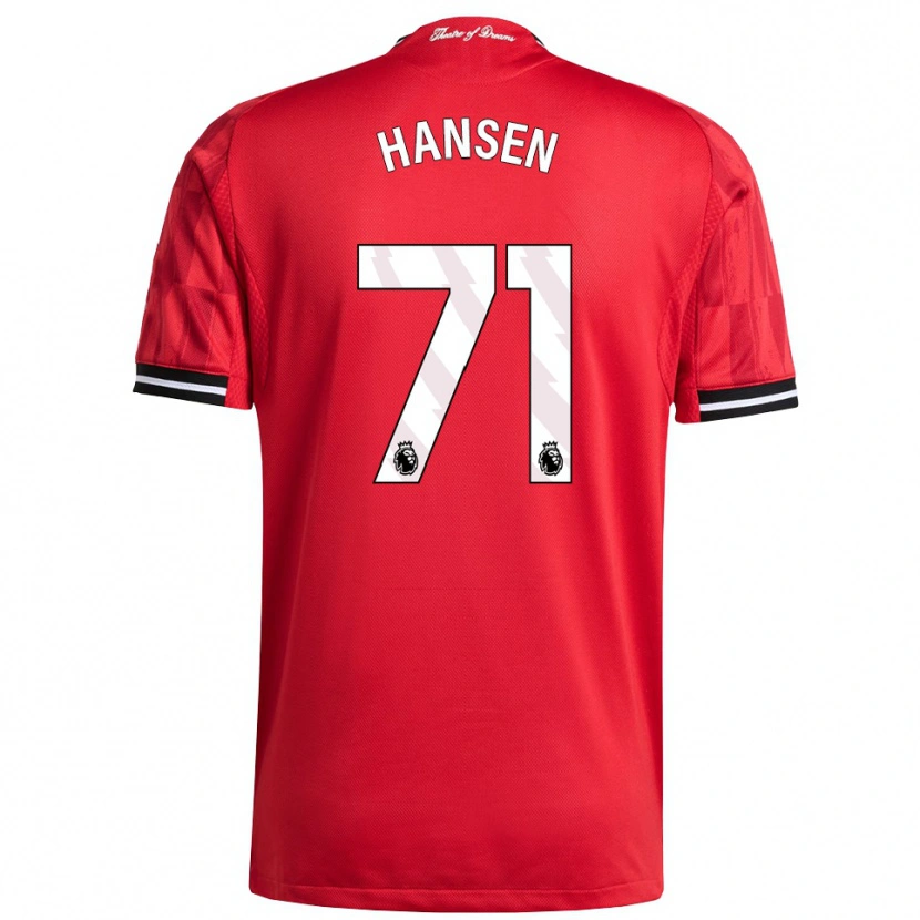 Danxen Dámské Isak Hansen-Aaroen #71 Červená Černá Bílá Domů Hráčské Dresy 2025/26 Dres
