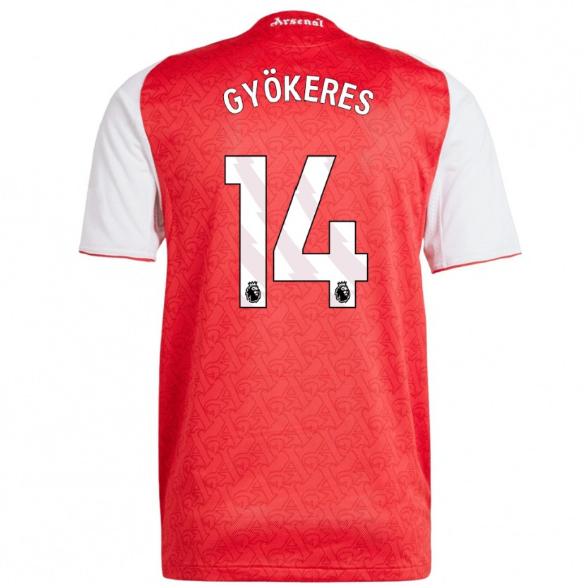 Danxen Dámské Viktor Gyökeres #14 Červená Bílá Domů Hráčské Dresy 2025/26 Dres
