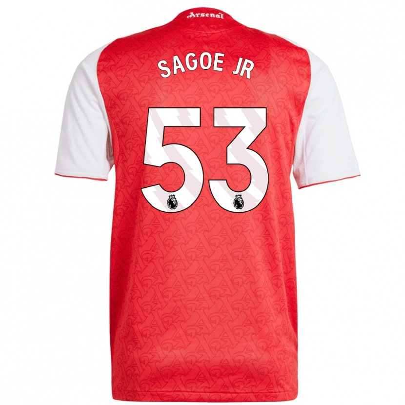 Danxen Dámské Charles Sagoe Jr #53 Červená Bílá Domů Hráčské Dresy 2025/26 Dres