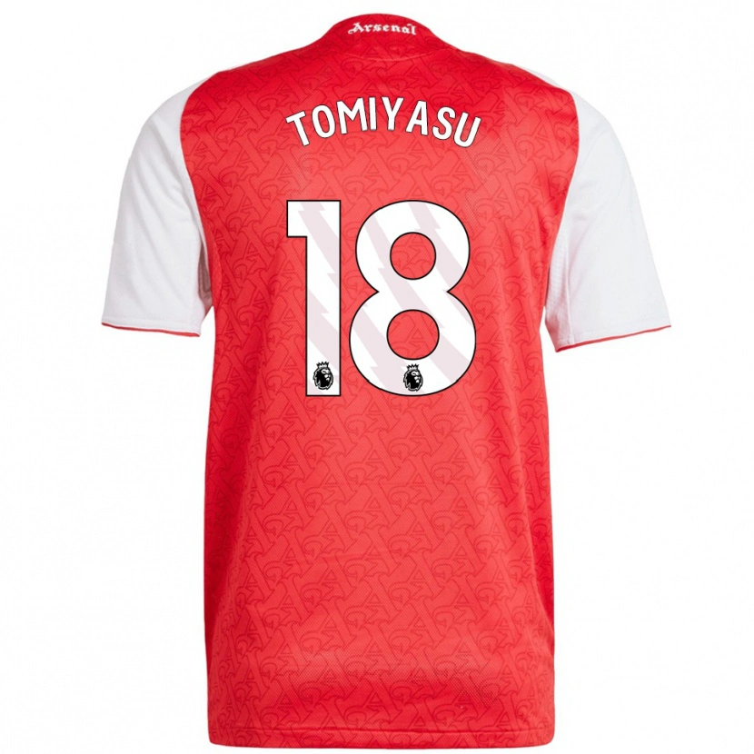 Danxen Dámské Takehiro Tomiyasu #18 Červená Bílá Domů Hráčské Dresy 2025/26 Dres