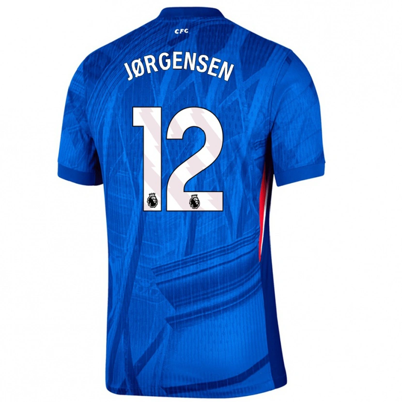 Danxen Dámské Filip Jørgensen #12 Modrá Bílá Domů Hráčské Dresy 2025/26 Dres