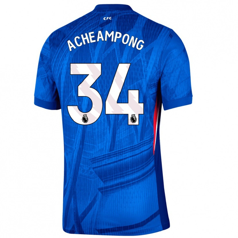 Danxen Dámské Josh Acheampong #34 Modrá Bílá Domů Hráčské Dresy 2025/26 Dres