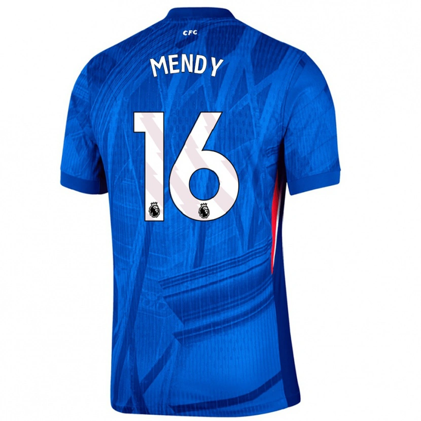 Danxen Dámské Edouard Mendy #16 Modrá Bílá Domů Hráčské Dresy 2025/26 Dres
