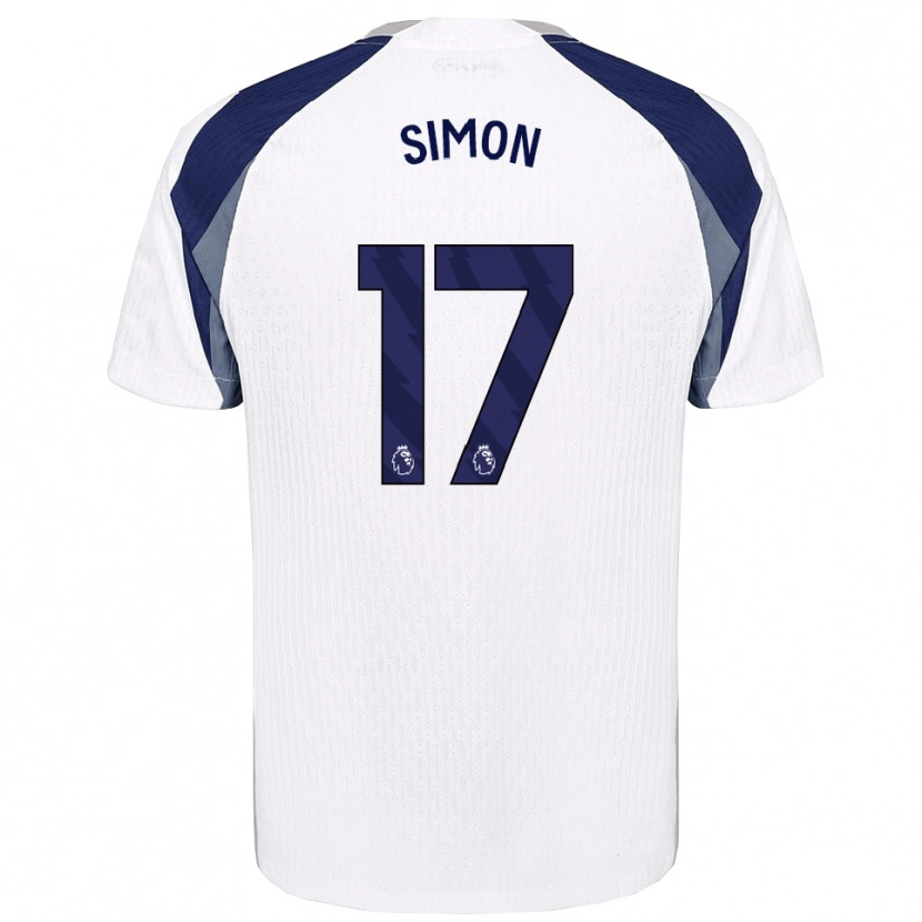 Danxen Dámské Kyah Simon #17 Bílá Tmavě Modrá Domů Hráčské Dresy 2025/26 Dres
