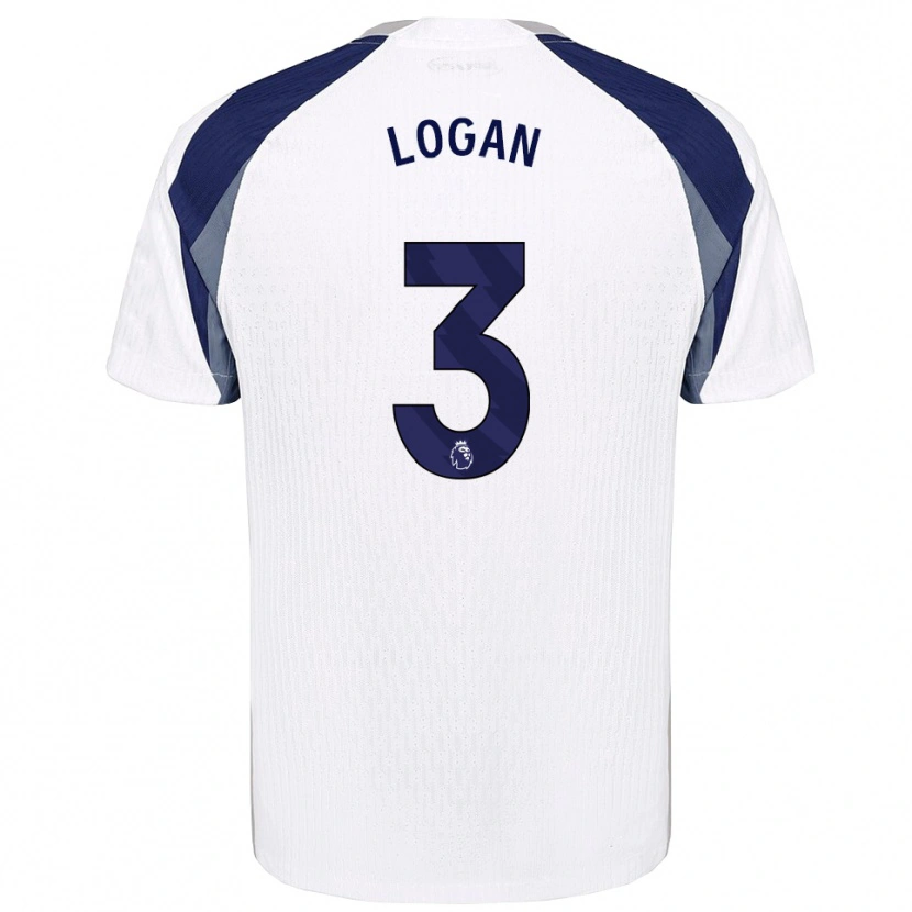 Danxen Dámské Calum Logan #3 Bílá Tmavě Modrá Domů Hráčské Dresy 2025/26 Dres