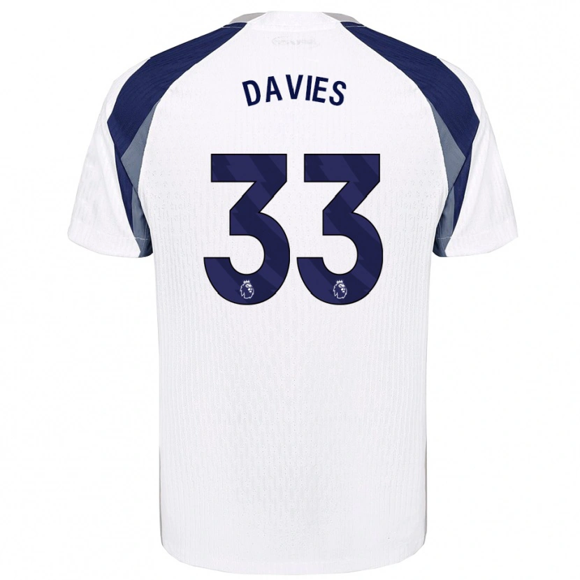 Danxen Dámské Ben Davies #33 Bílá Tmavě Modrá Domů Hráčské Dresy 2025/26 Dres