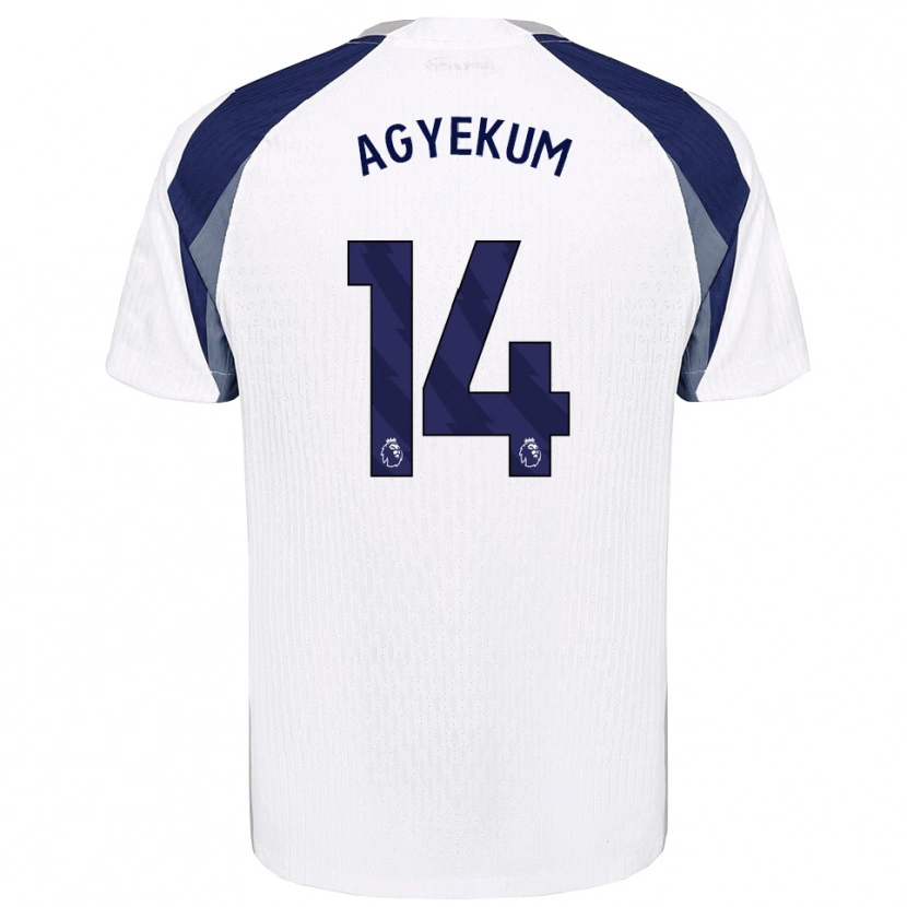 Danxen Dámské Ezra Agyekum #14 Bílá Tmavě Modrá Domů Hráčské Dresy 2025/26 Dres