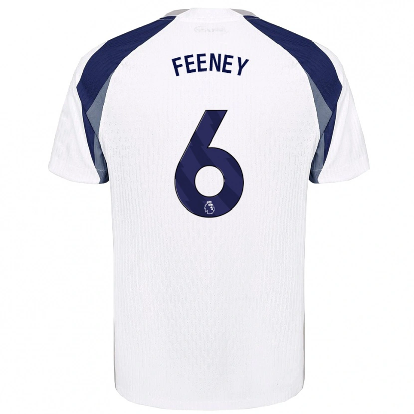 Danxen Dámské George Feeney #6 Bílá Tmavě Modrá Domů Hráčské Dresy 2025/26 Dres