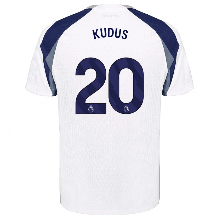 Danxen Dámské Mohammed Kudus #20 Bílá Tmavě Modrá Domů Hráčské Dresy 2025/26 Dres