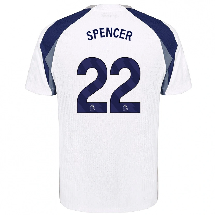 Danxen Dámské Rebecca Spencer #22 Bílá Tmavě Modrá Domů Hráčské Dresy 2025/26 Dres