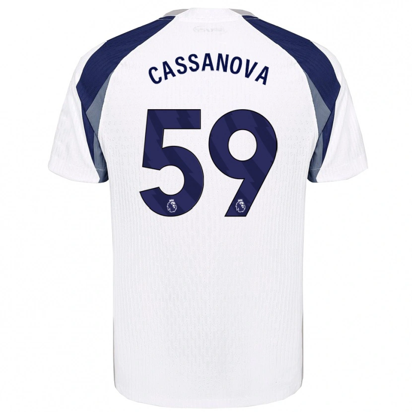 Danxen Dámské Dante Cassanova #59 Bílá Tmavě Modrá Domů Hráčské Dresy 2025/26 Dres