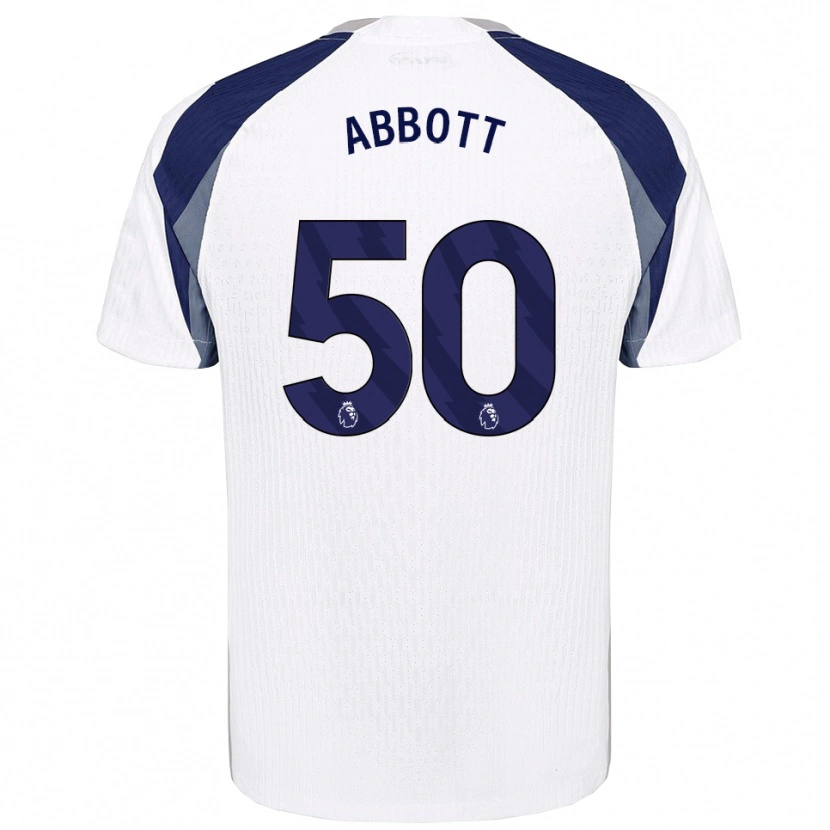 Danxen Dámské George Abbott #50 Bílá Tmavě Modrá Domů Hráčské Dresy 2025/26 Dres