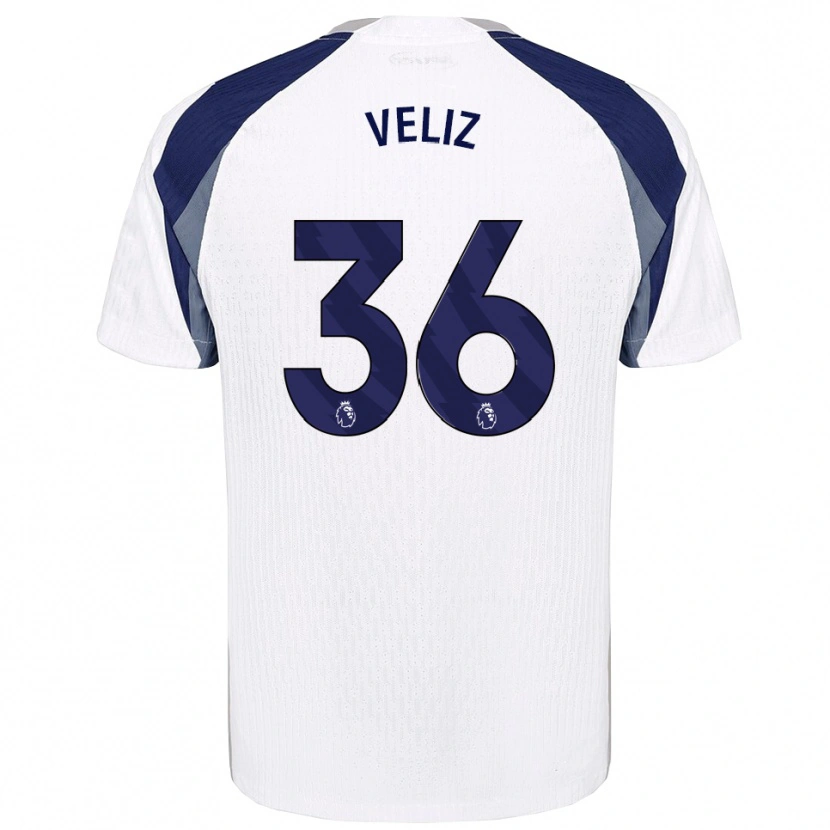 Danxen Dámské Alejo Véliz #36 Bílá Tmavě Modrá Domů Hráčské Dresy 2025/26 Dres